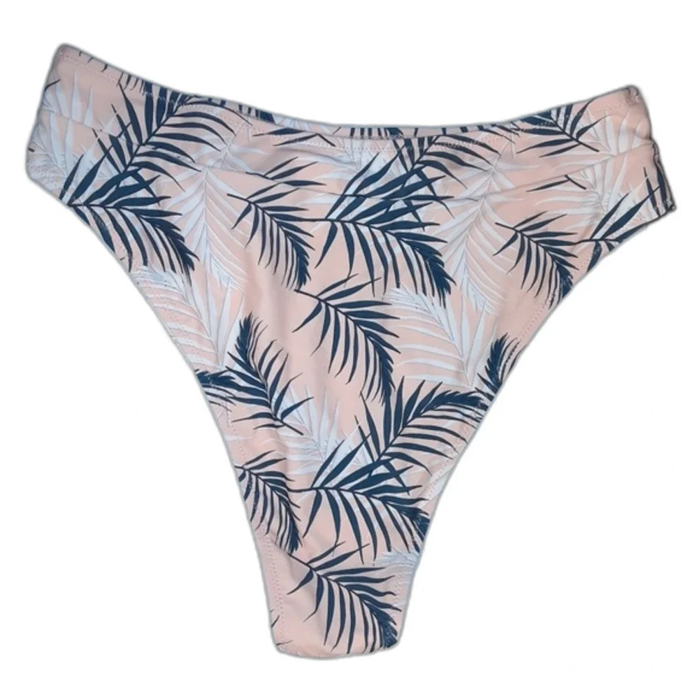 Cupshe XXL Floral Leaf Print High Leg Cheeky Bikini NWT